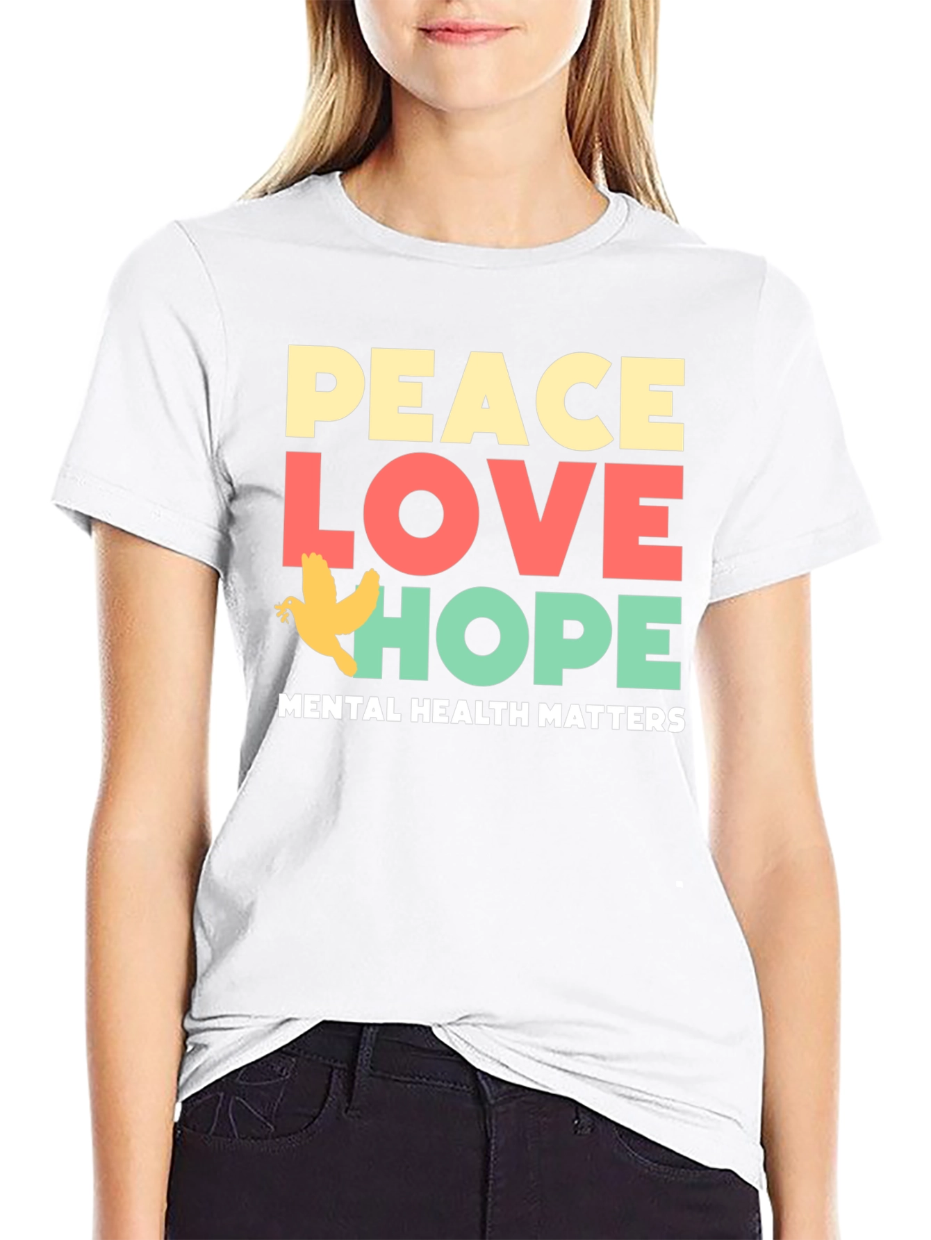 Peace Love Hope T-Shirt Mental Health Awareness Tee