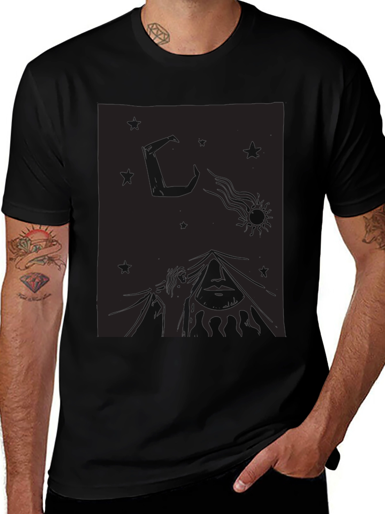 Celestial Dreamer Black T-Shirt