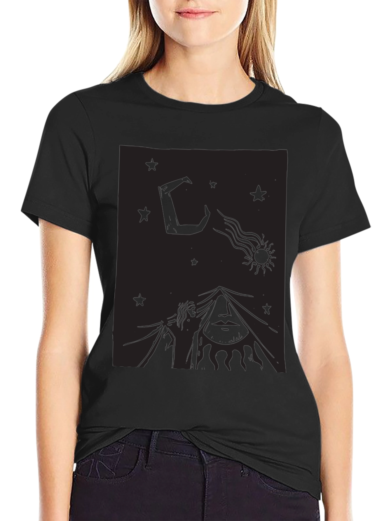 Celestial Dreamer Black T-Shirt