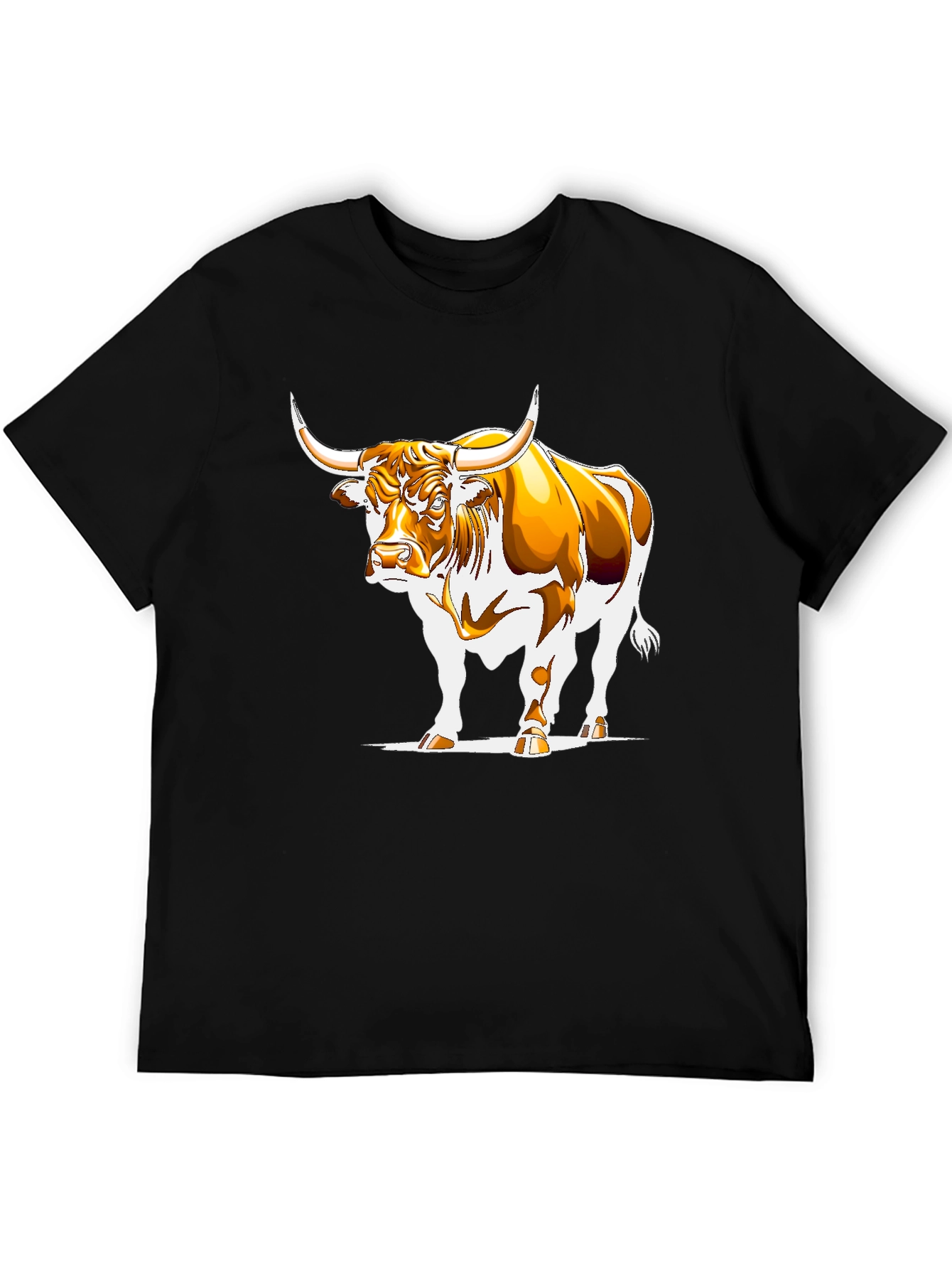 Bull Graphic Black T-Shirt - Bold Animal Design