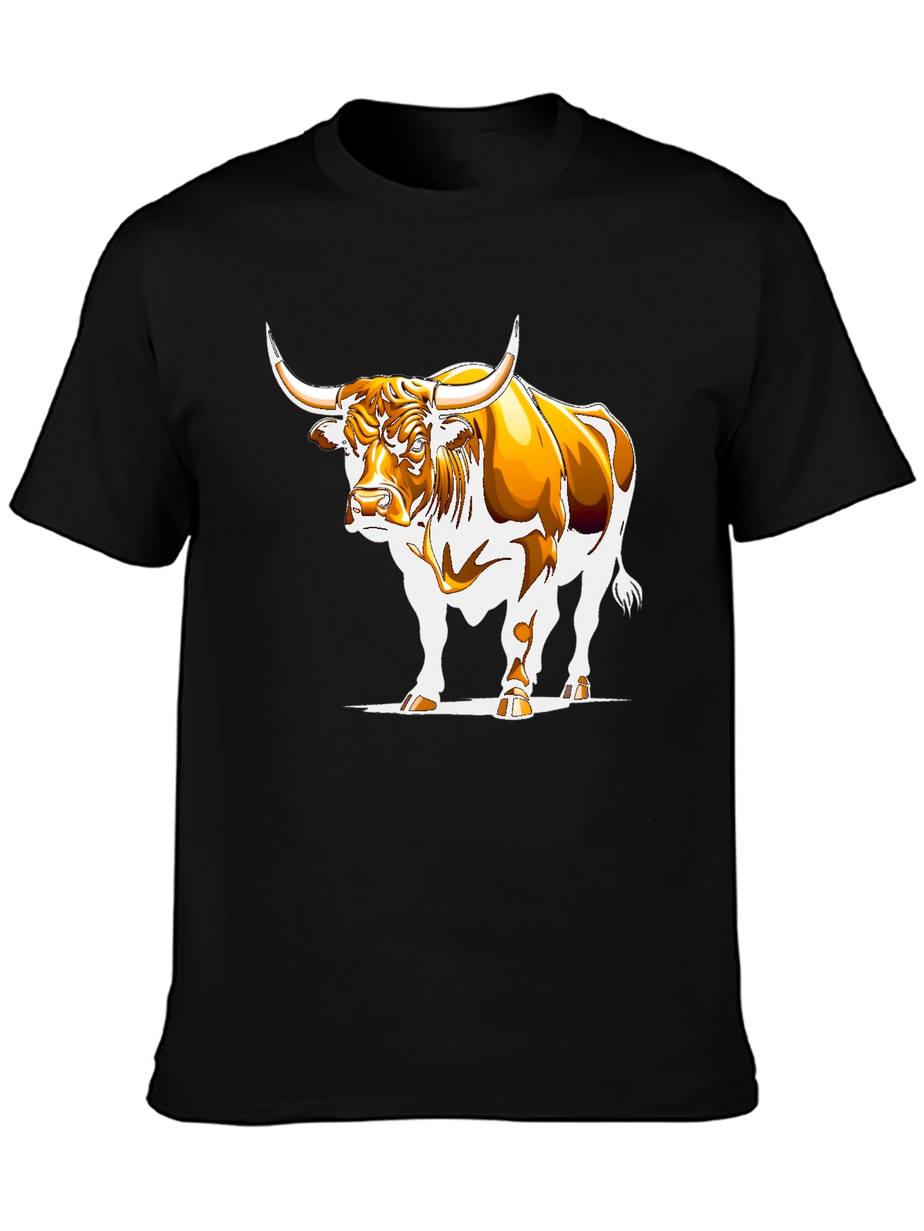 Bull Graphic Black T-Shirt - Bold Animal Design