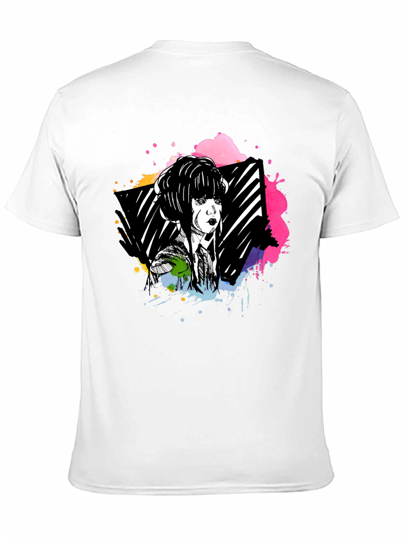 Edgy Anime Girl Black T-Shirt
