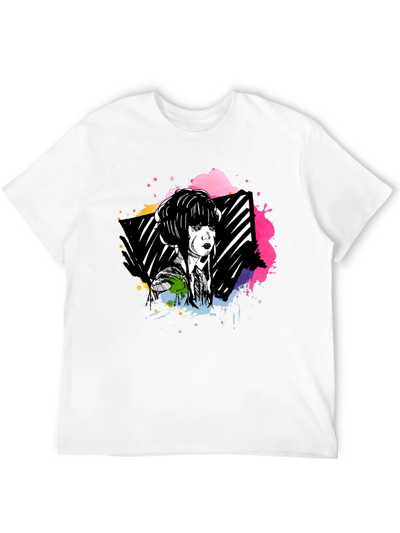 Edgy Anime Girl Black T-Shirt