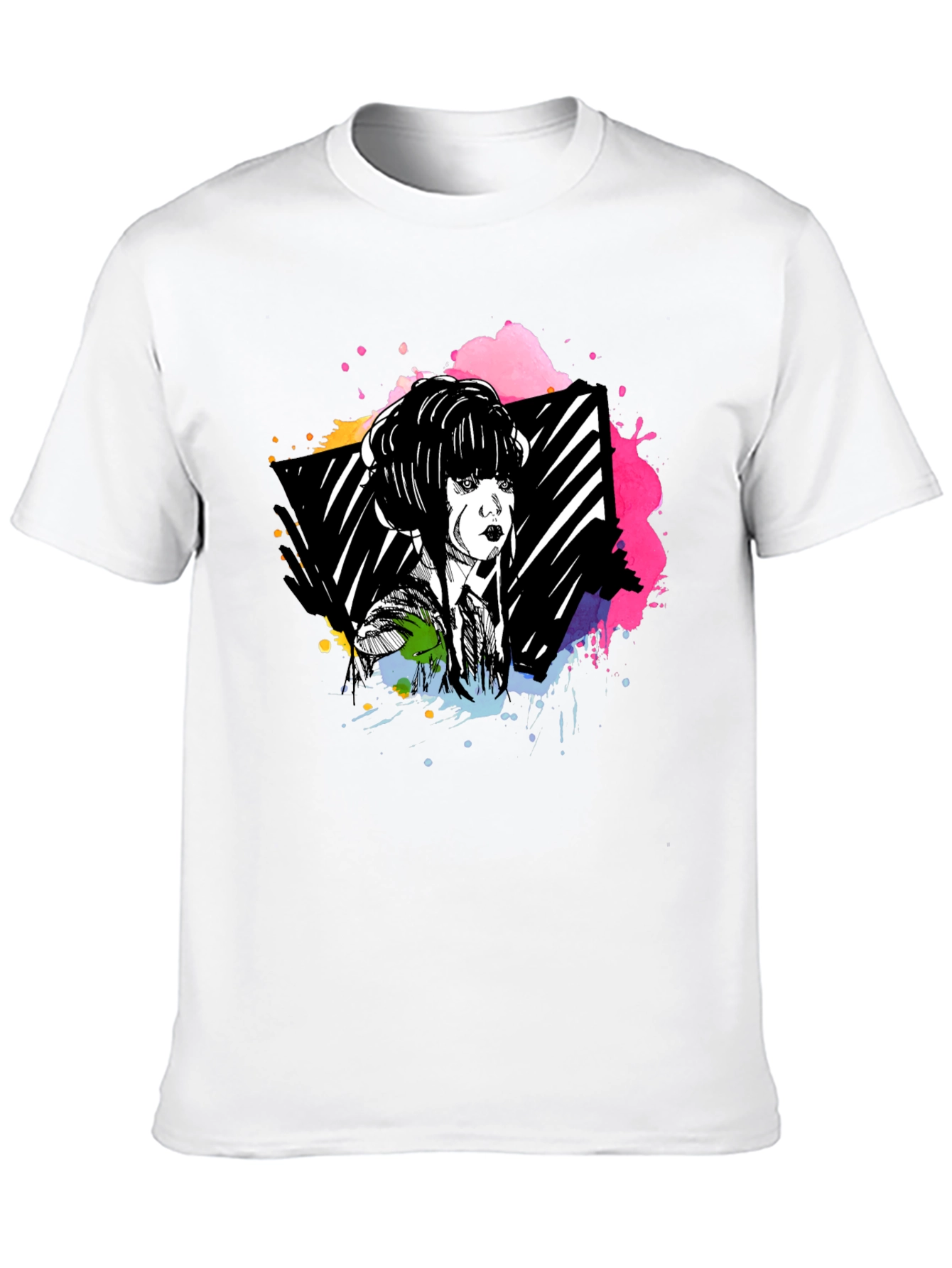 Edgy Anime Girl Black T-Shirt