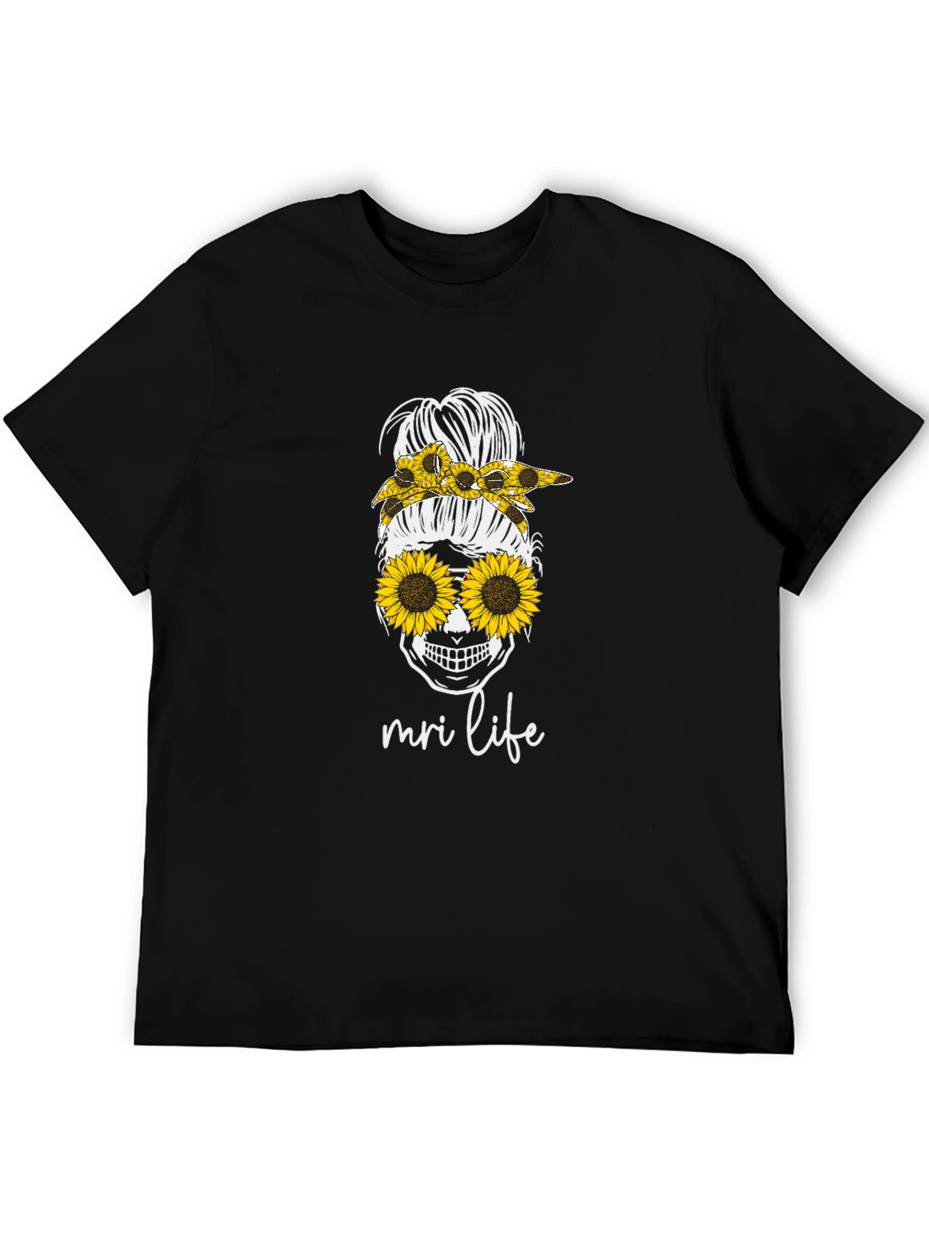 MRI Life Sunflower Skull T-Shirt