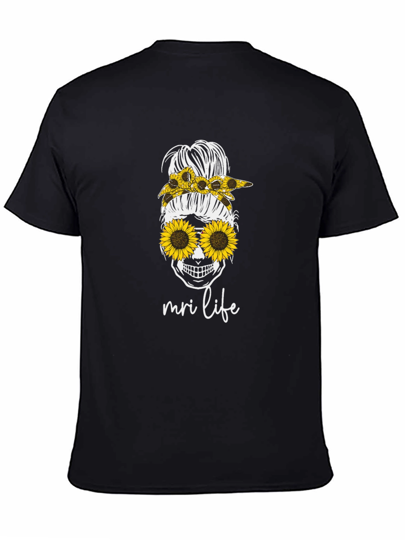 MRI Life Sunflower Skull T-Shirt