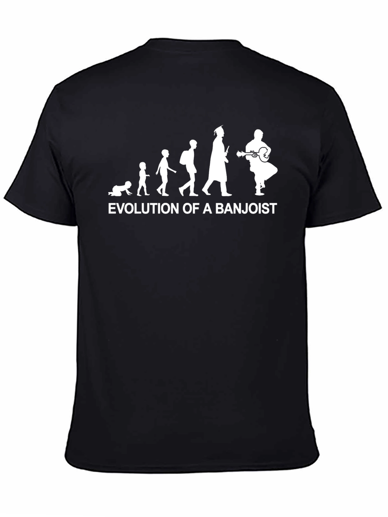 Evolution of a Banjoist Black T-Shirt