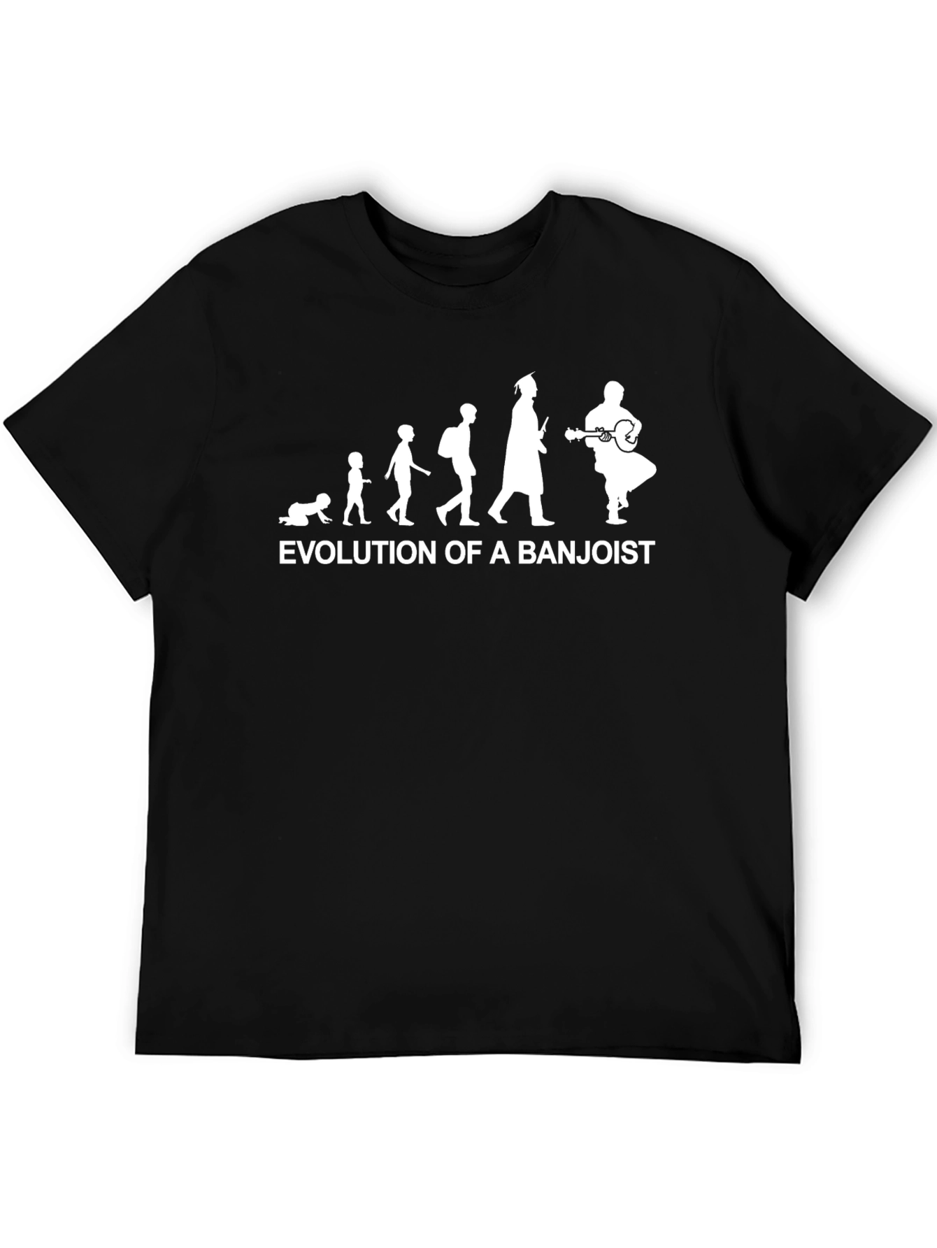 Evolution of a Banjoist Black T-Shirt