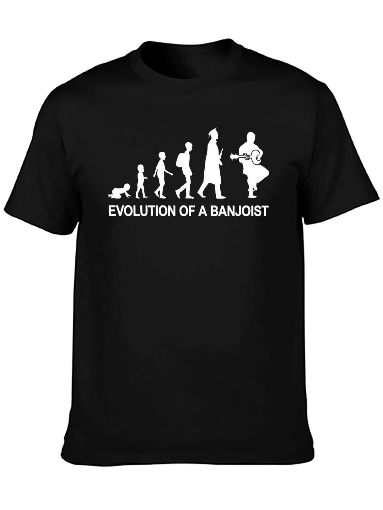 Evolution of a Banjoist Black T-Shirt