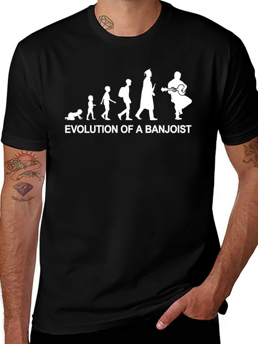 Evolution of a Banjoist Black T-Shirt