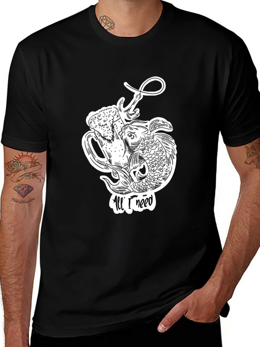 Koi Fish & Beer T-Shirt - All I Need Graphic Tee