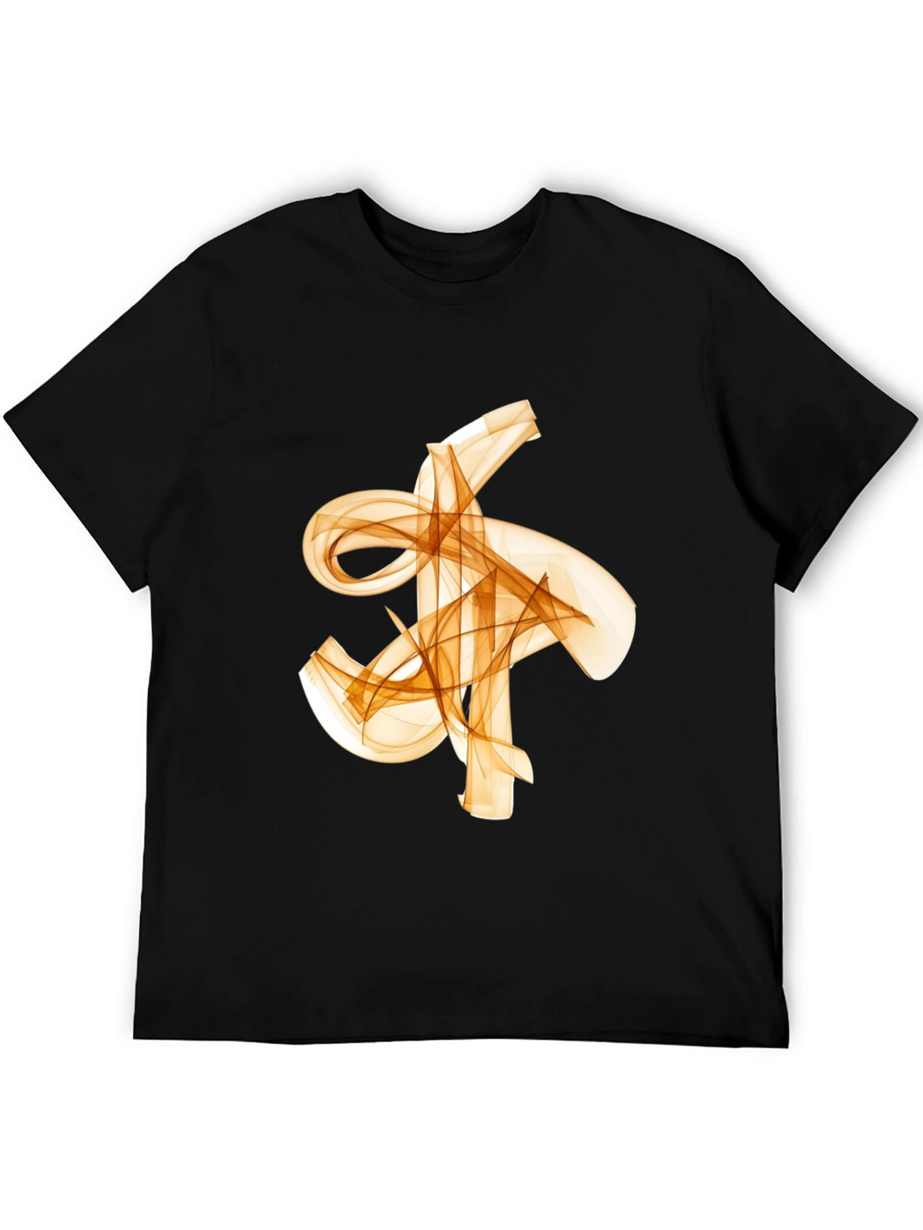 Abstract Flowy Graphic Print Black T-Shirt