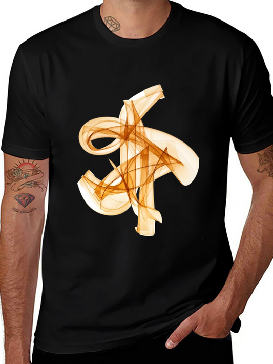 Abstract Flowy Graphic Print Black T-Shirt