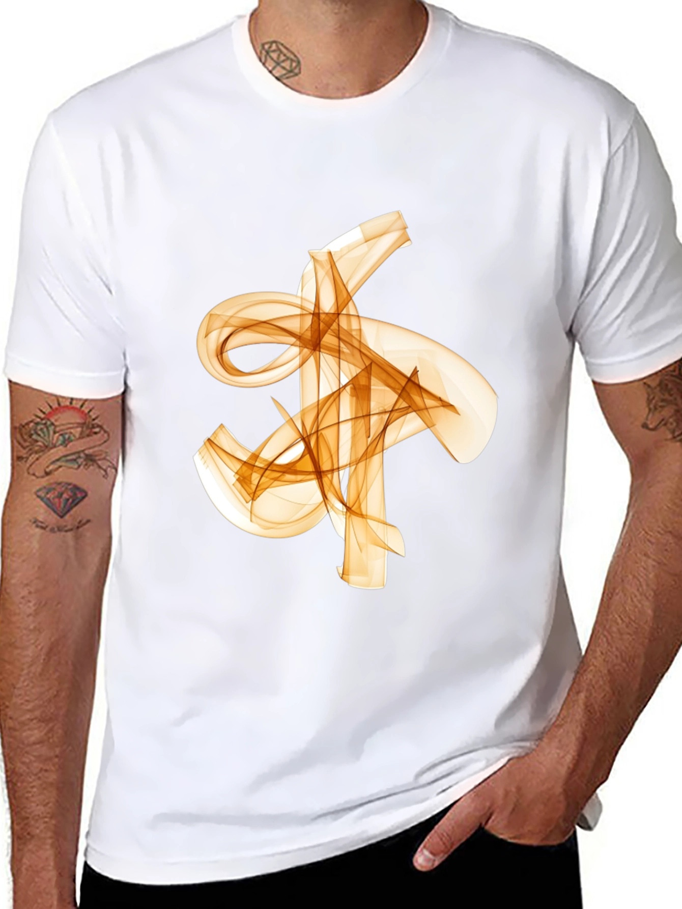 Abstract Flowy Graphic Print Black T-Shirt