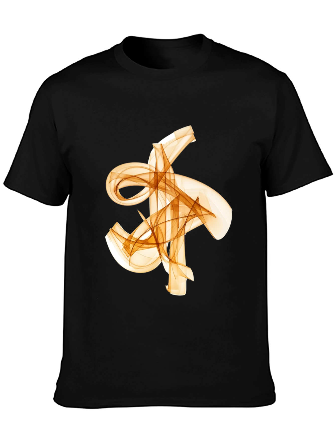 Abstract Flowy Graphic Print Black T-Shirt