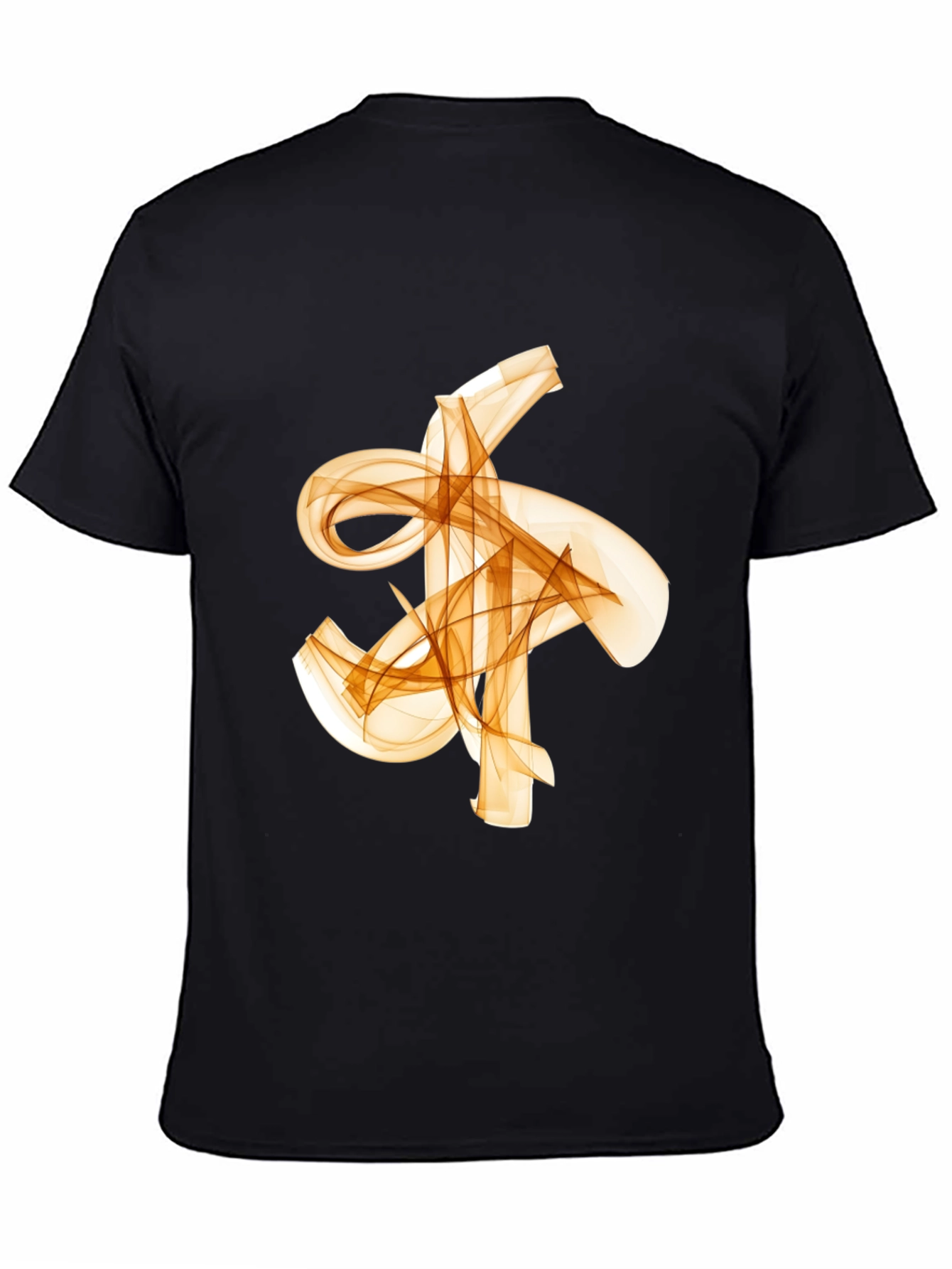 Abstract Flowy Graphic Print Black T-Shirt