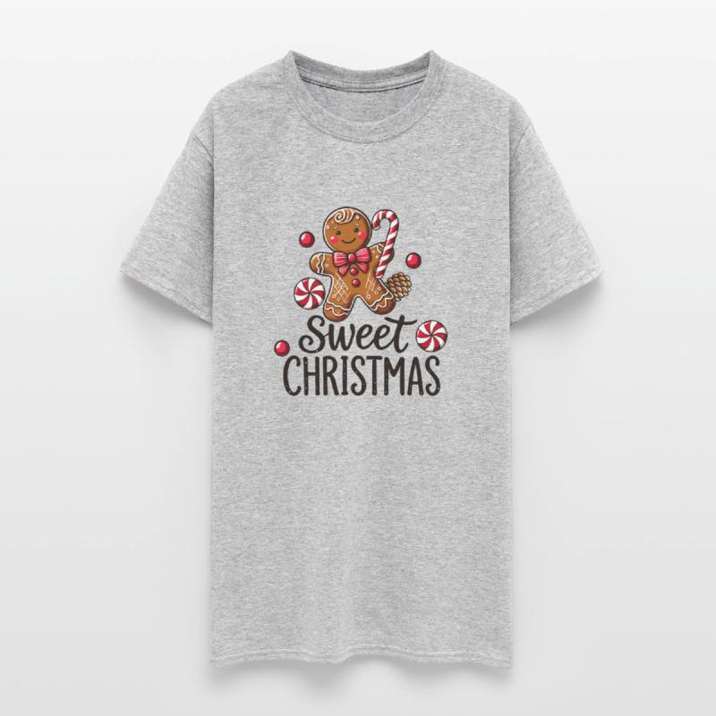 Happy gingerbread man with candy cane