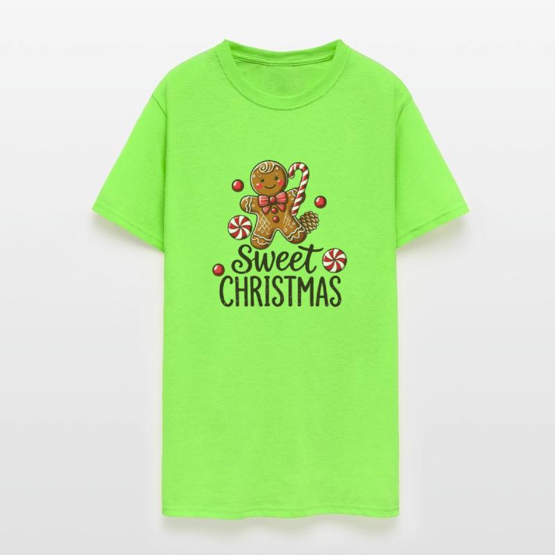 Happy gingerbread man with candy cane