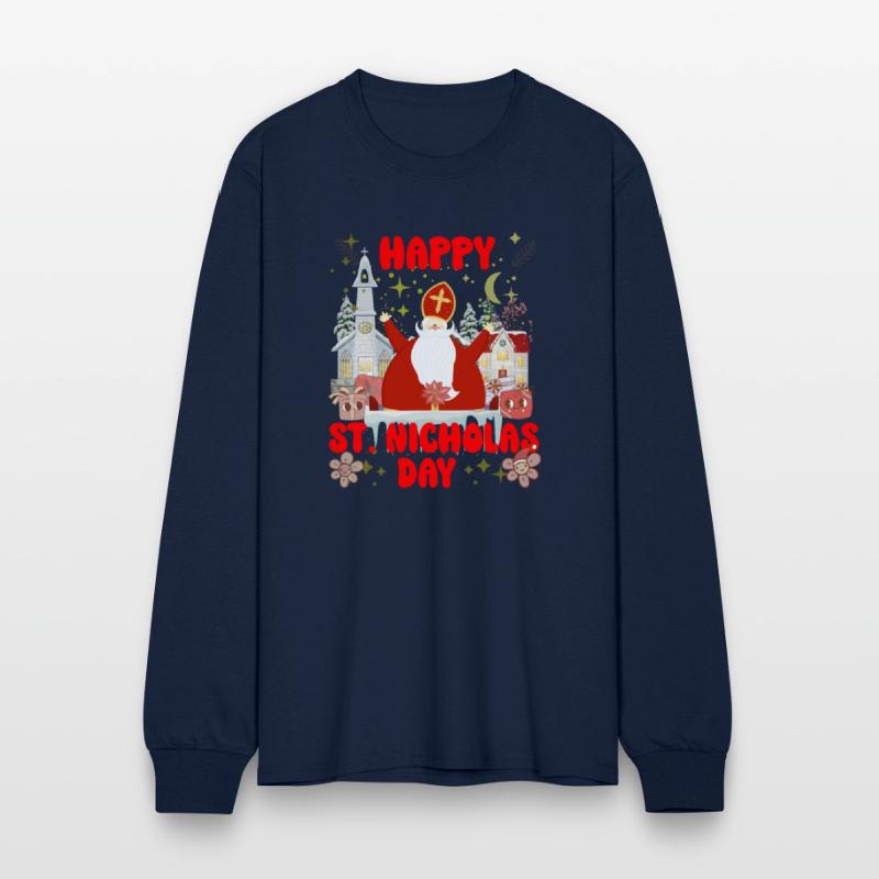 Happy saint Nicholas dayretro logo