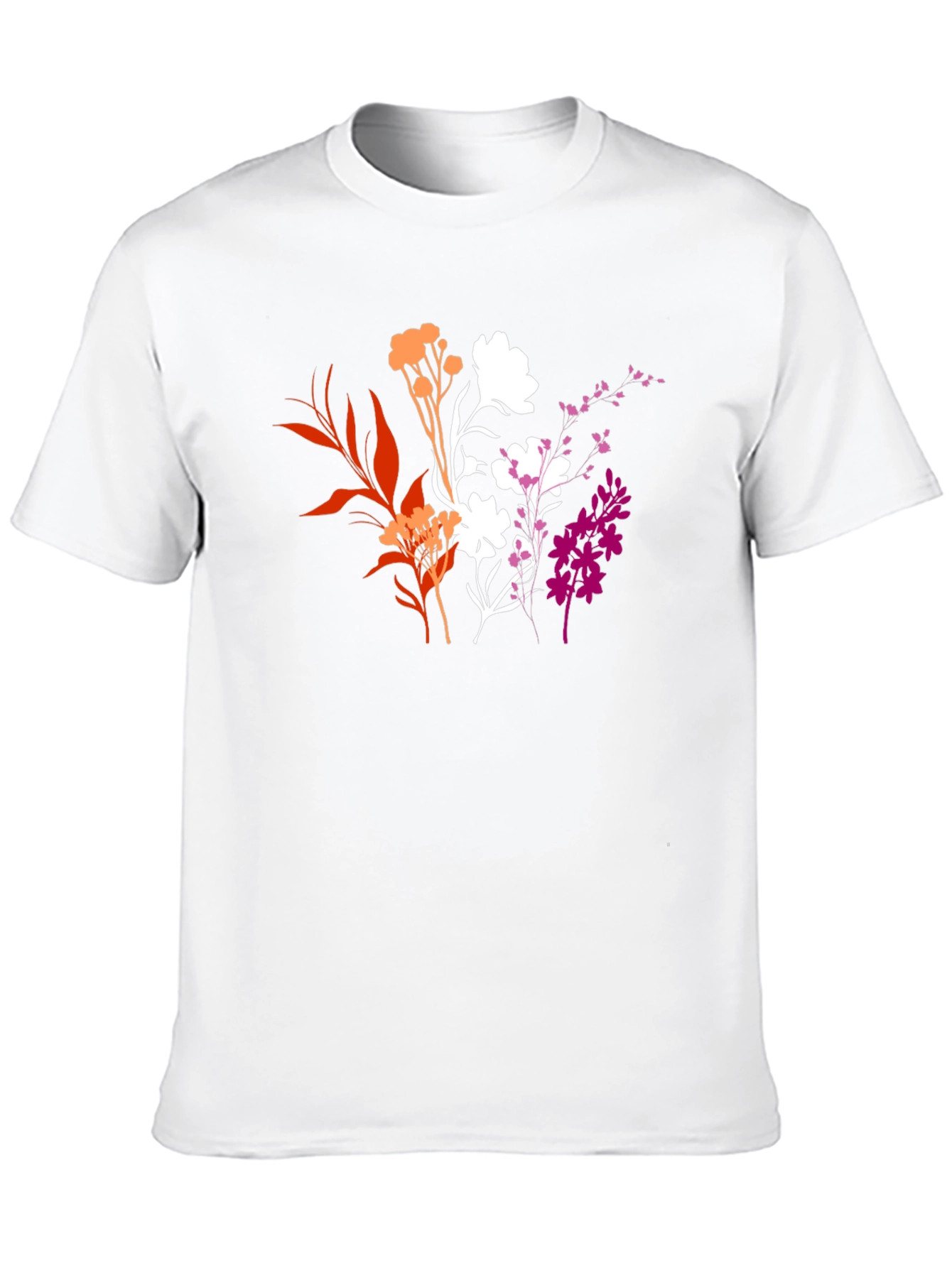 Floral Lesbian Pride Black T-Shirt