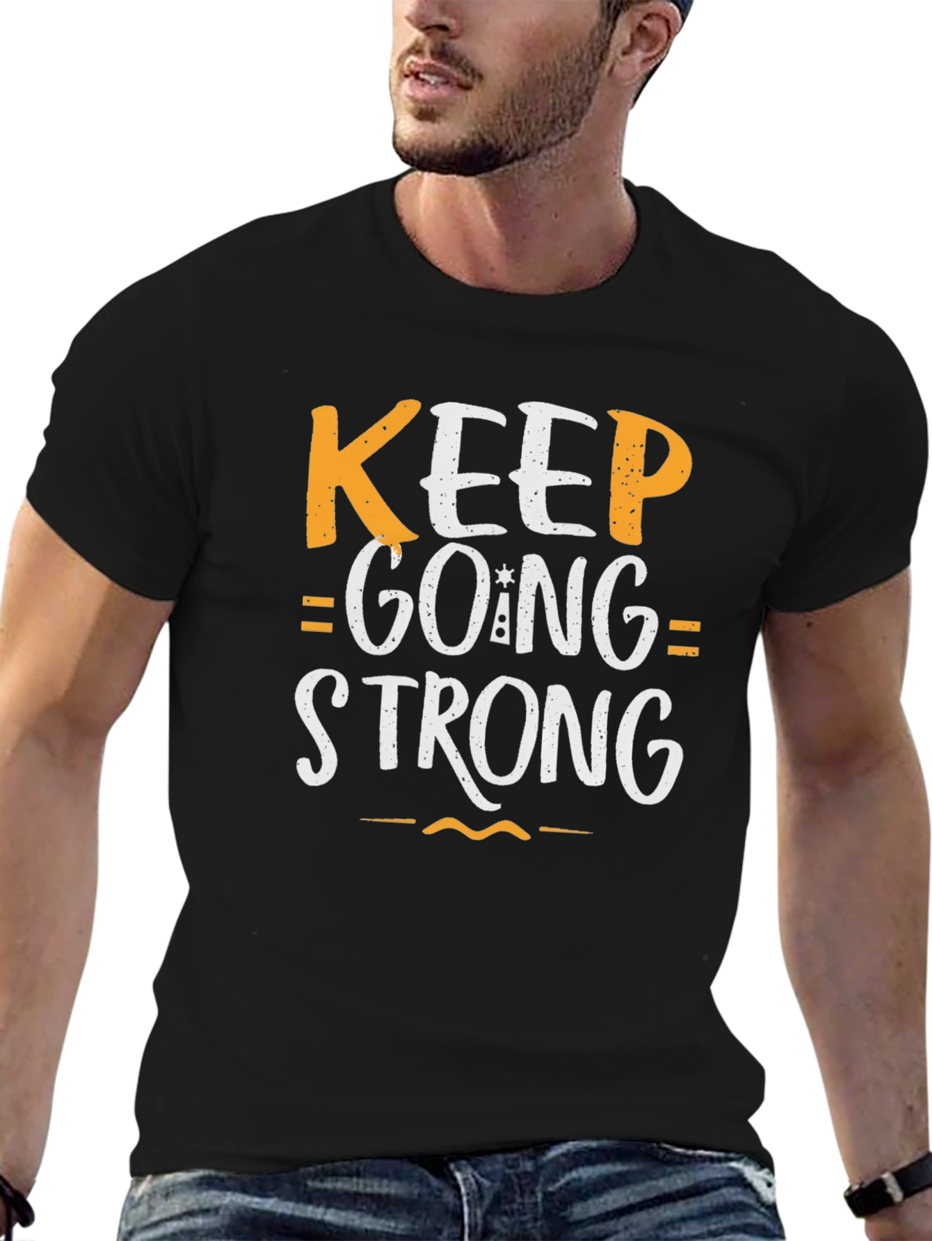 Keep Going Strong Graphic Tee - Black