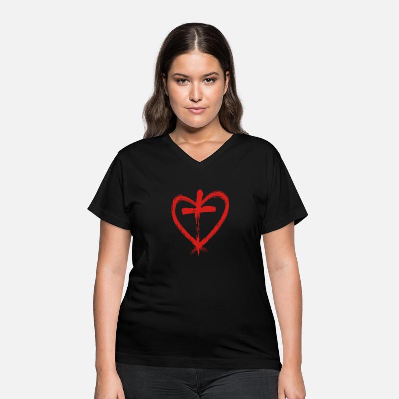 Heart Warrior Christian Cross and Heart Design