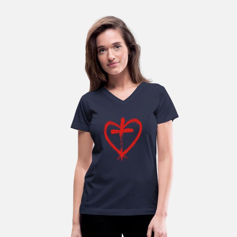 Heart Warrior Christian Cross and Heart Design