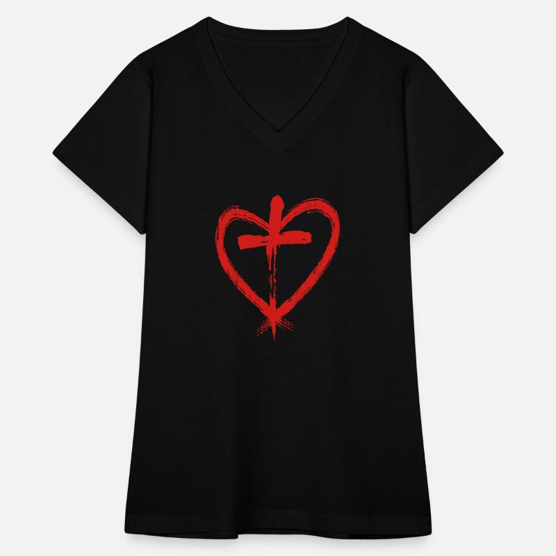Heart Warrior Christian Cross and Heart Design