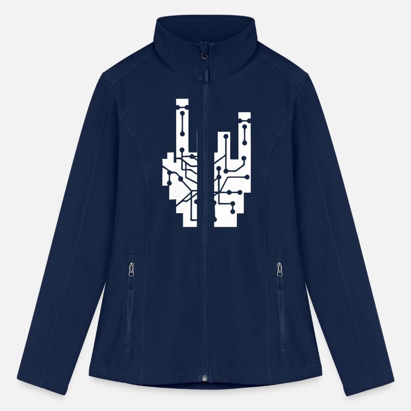 Heavy metal nerd electronic circuits hand gesture