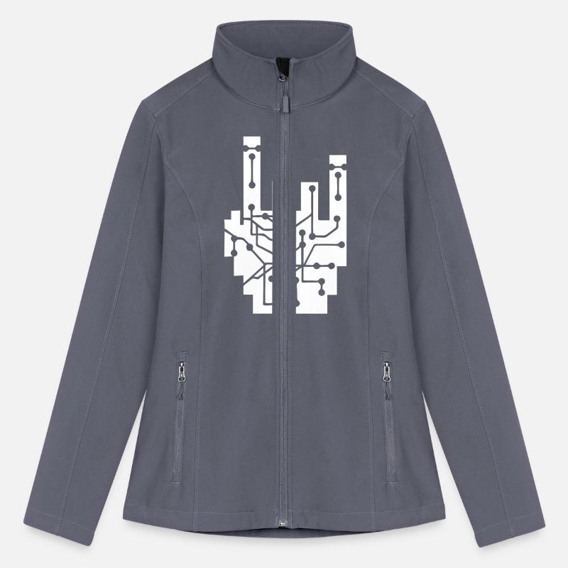 Heavy metal nerd electronic circuits hand gesture