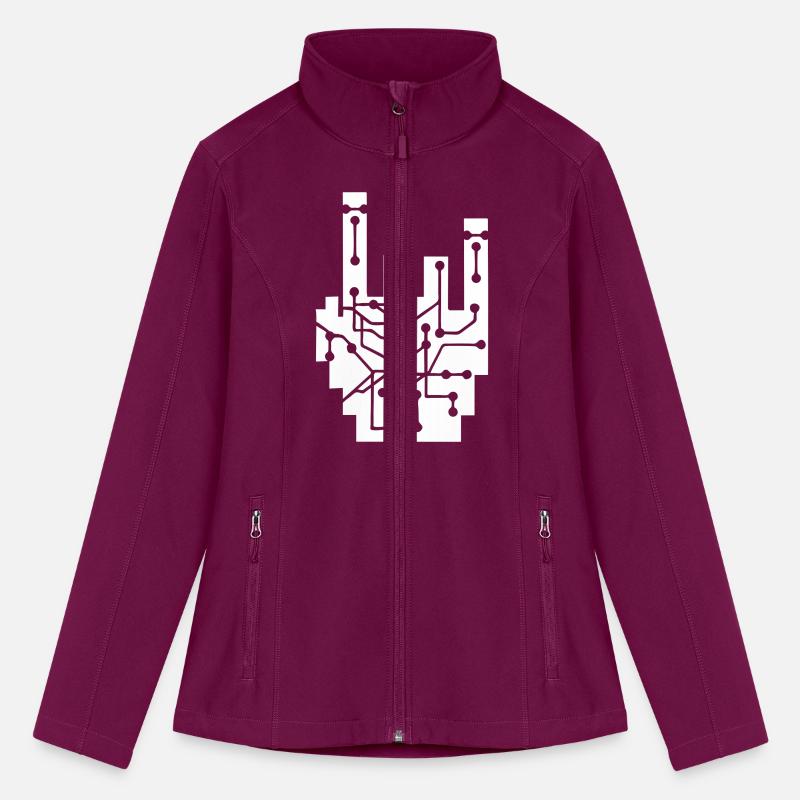 Heavy metal nerd electronic circuits hand gesture