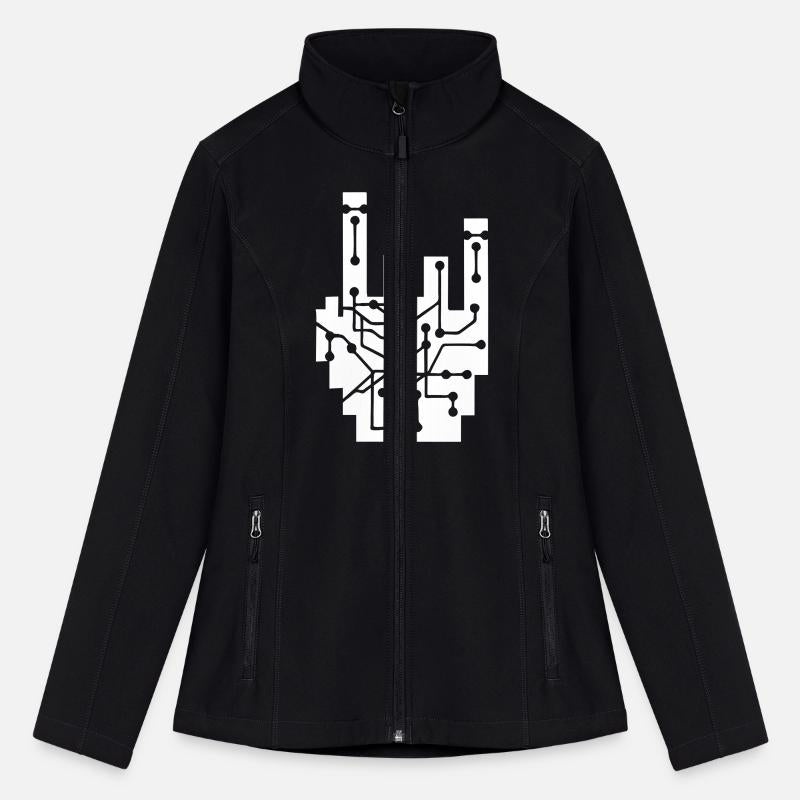 Heavy metal nerd electronic circuits hand gesture