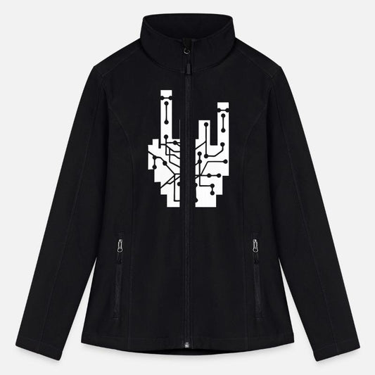 Heavy metal nerd electronic circuits hand gesture