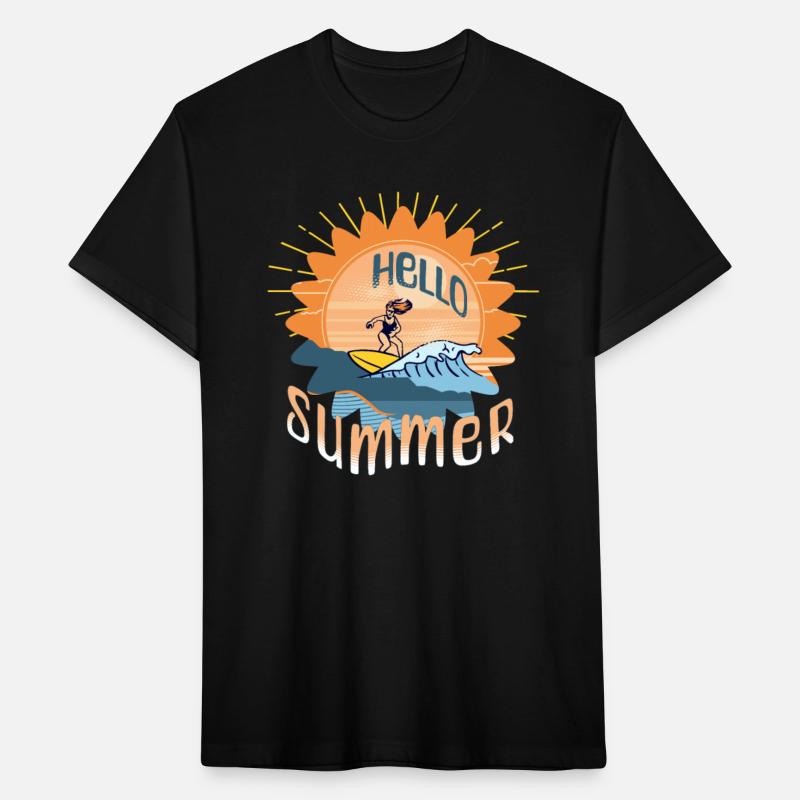 Hello Summer Vacation Surfing Woman