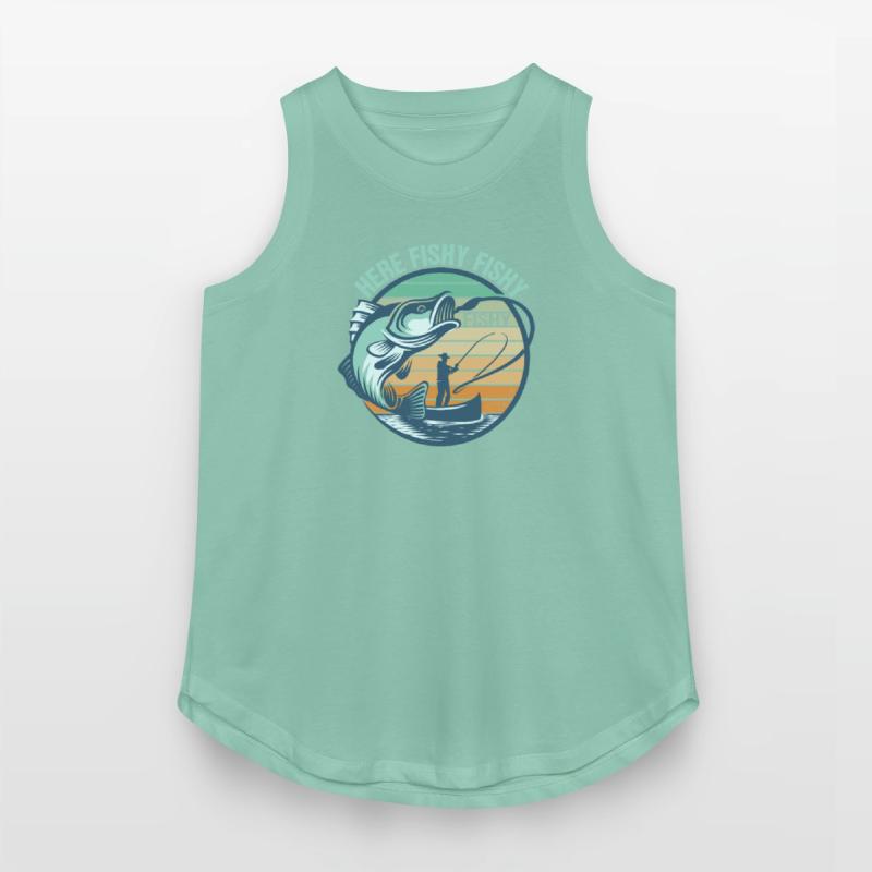 Here Fishy Fisherman Fishing Funny Women Men Kids