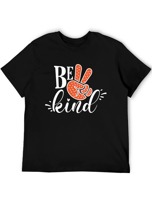 Be Kind Graphic Tee - Black Short Sleeve Peace Sign