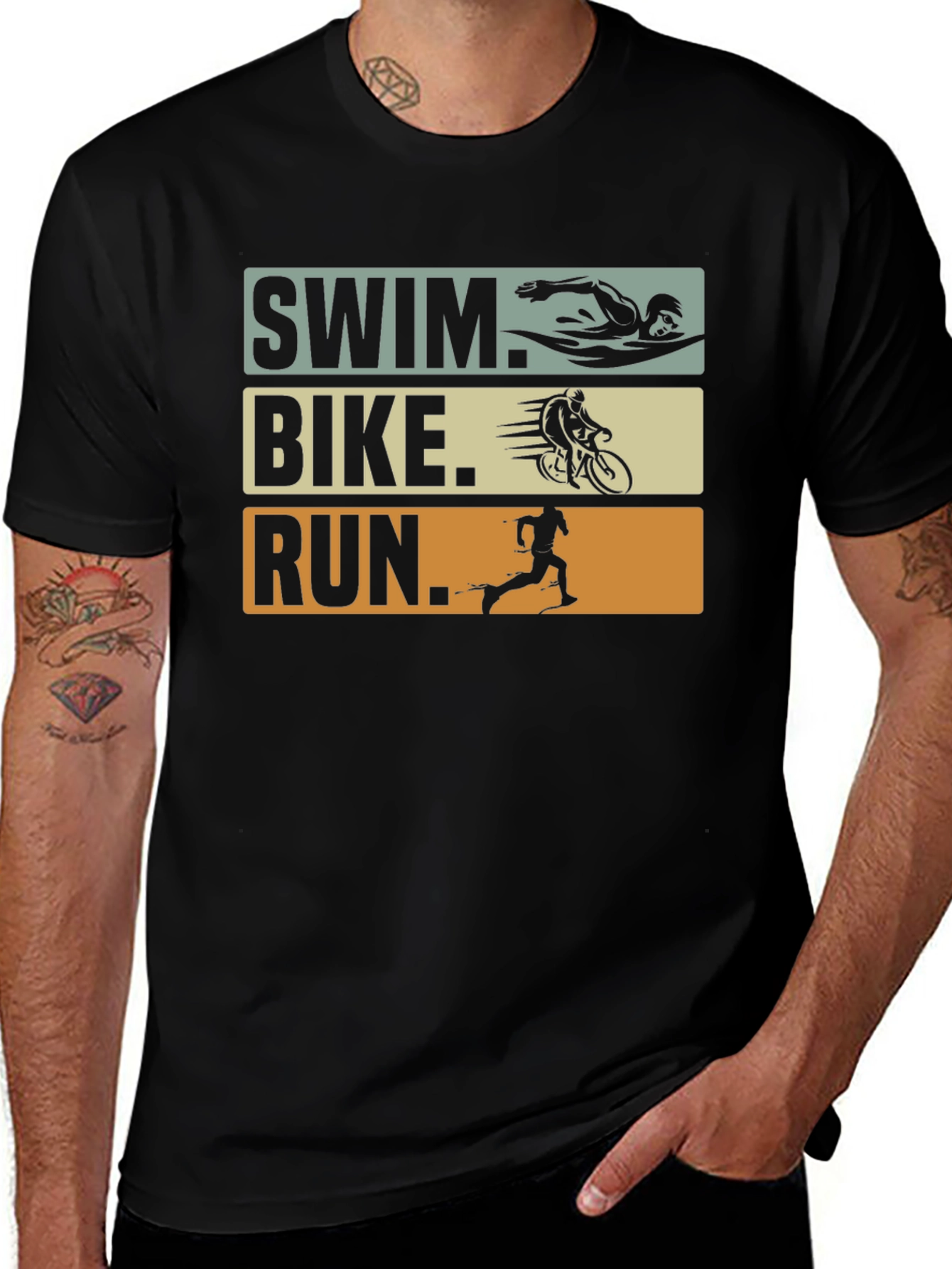 Triathlon Swim Bike Run Graphic T-Shirt
