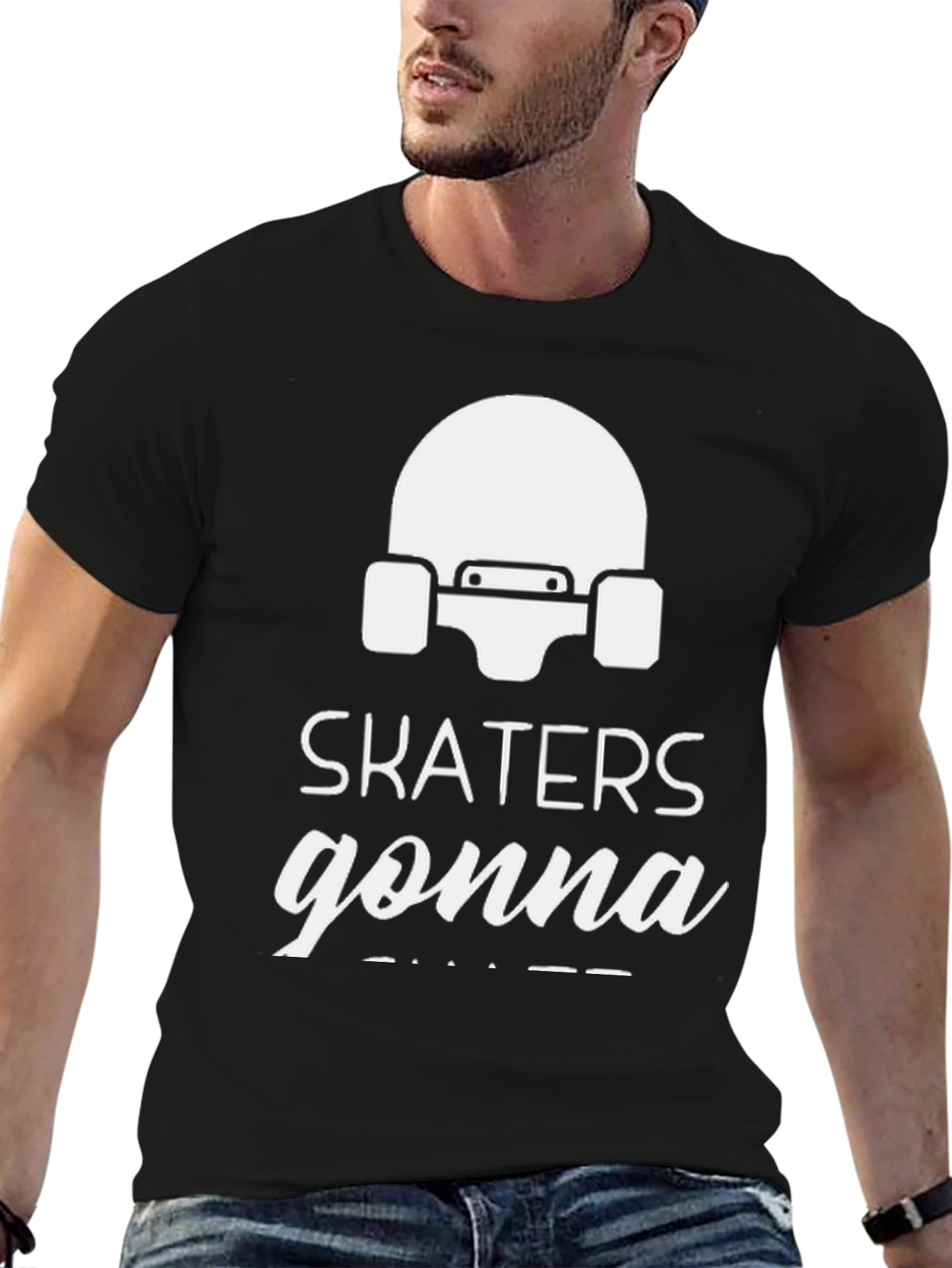 Skaters Gonna Skate Black Graphic T-Shirt