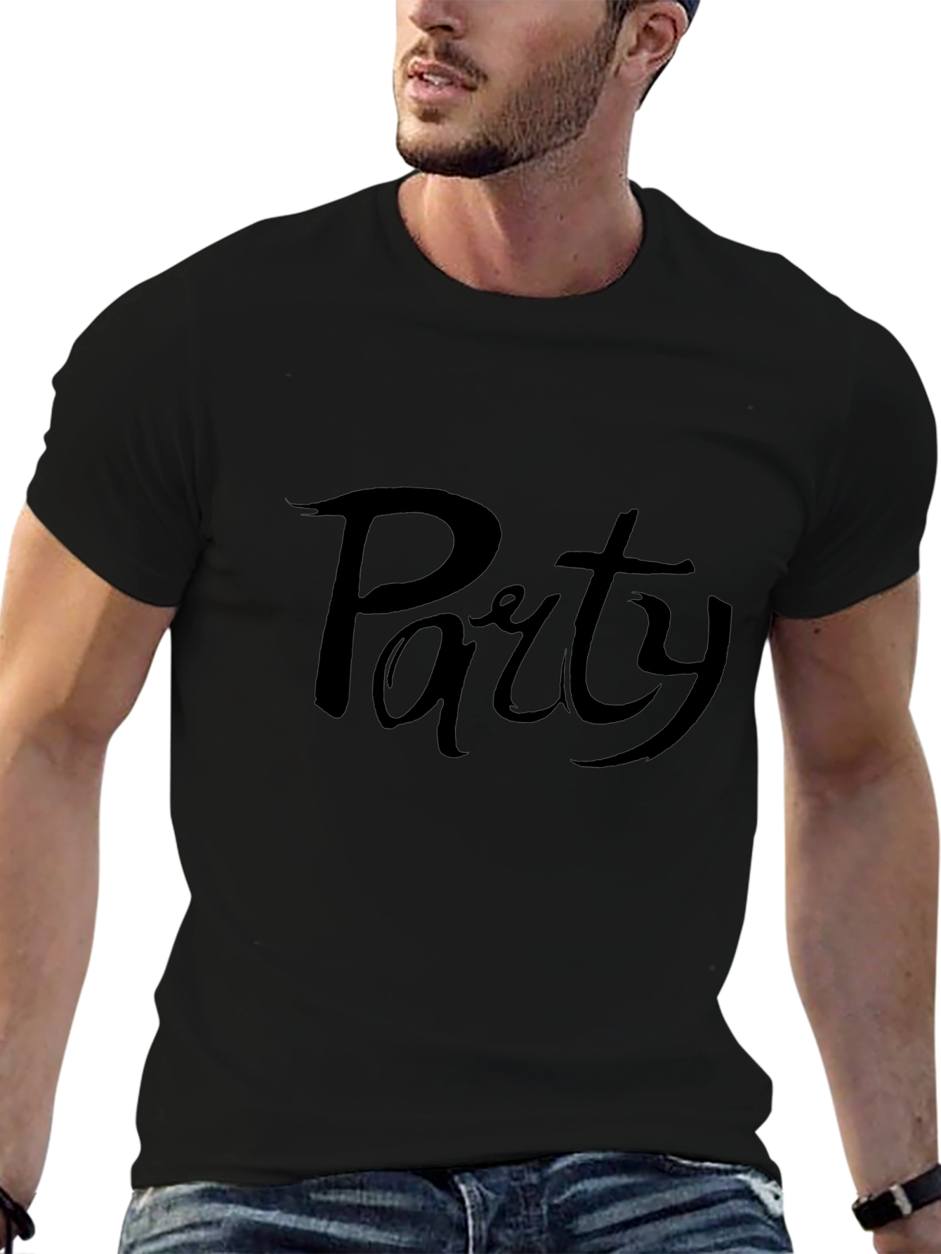 Party Time: Mens Black Graphic Tee