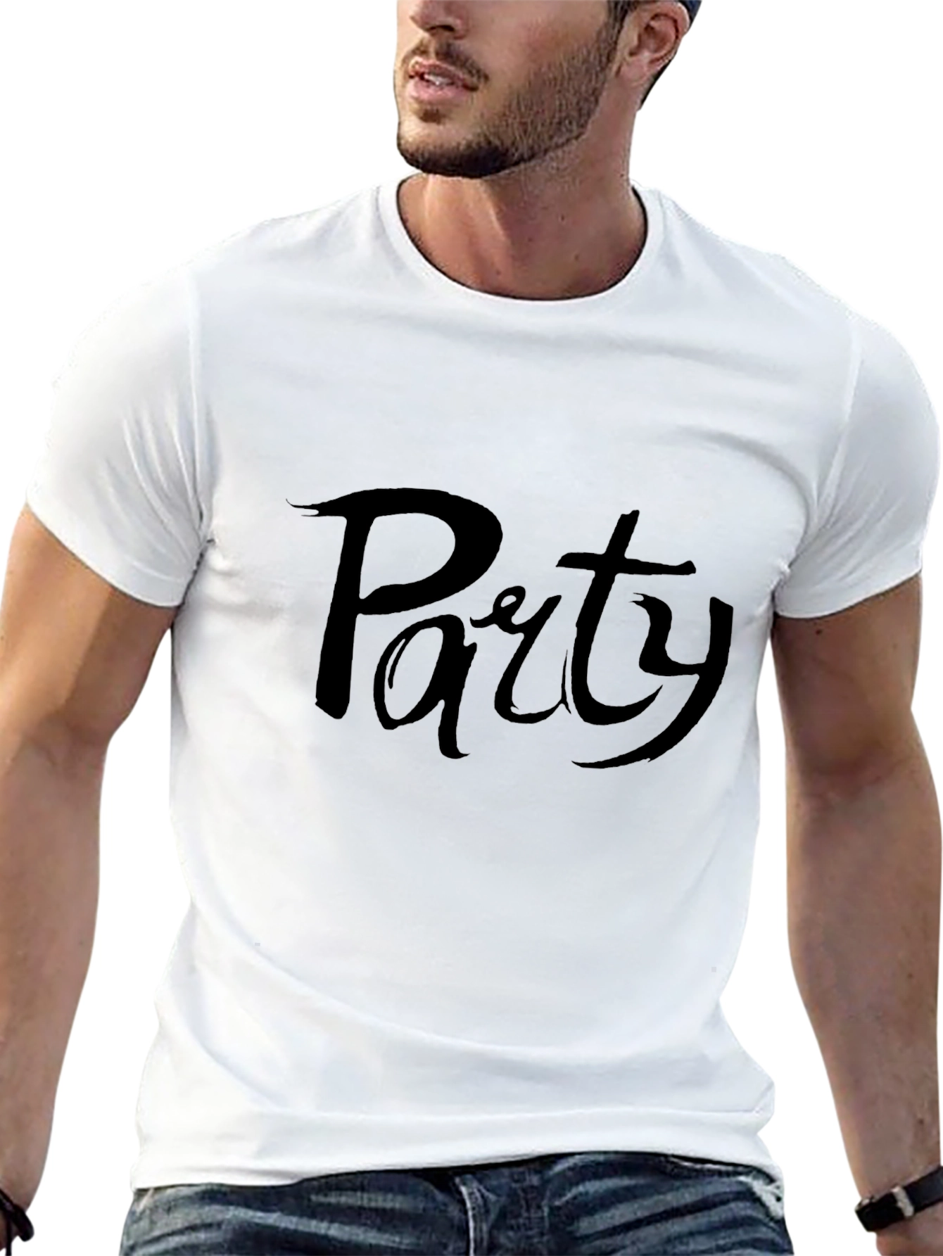 Party Time: Mens Black Graphic Tee