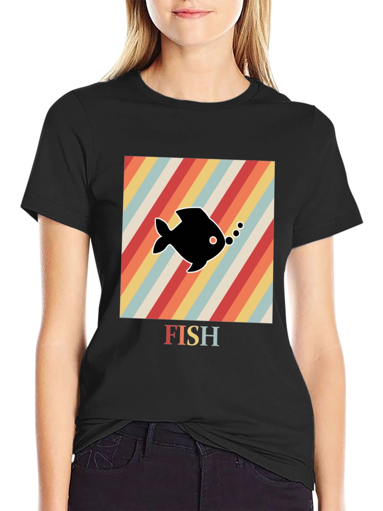 Retro Fish Graphic T-Shirt - Unique Design