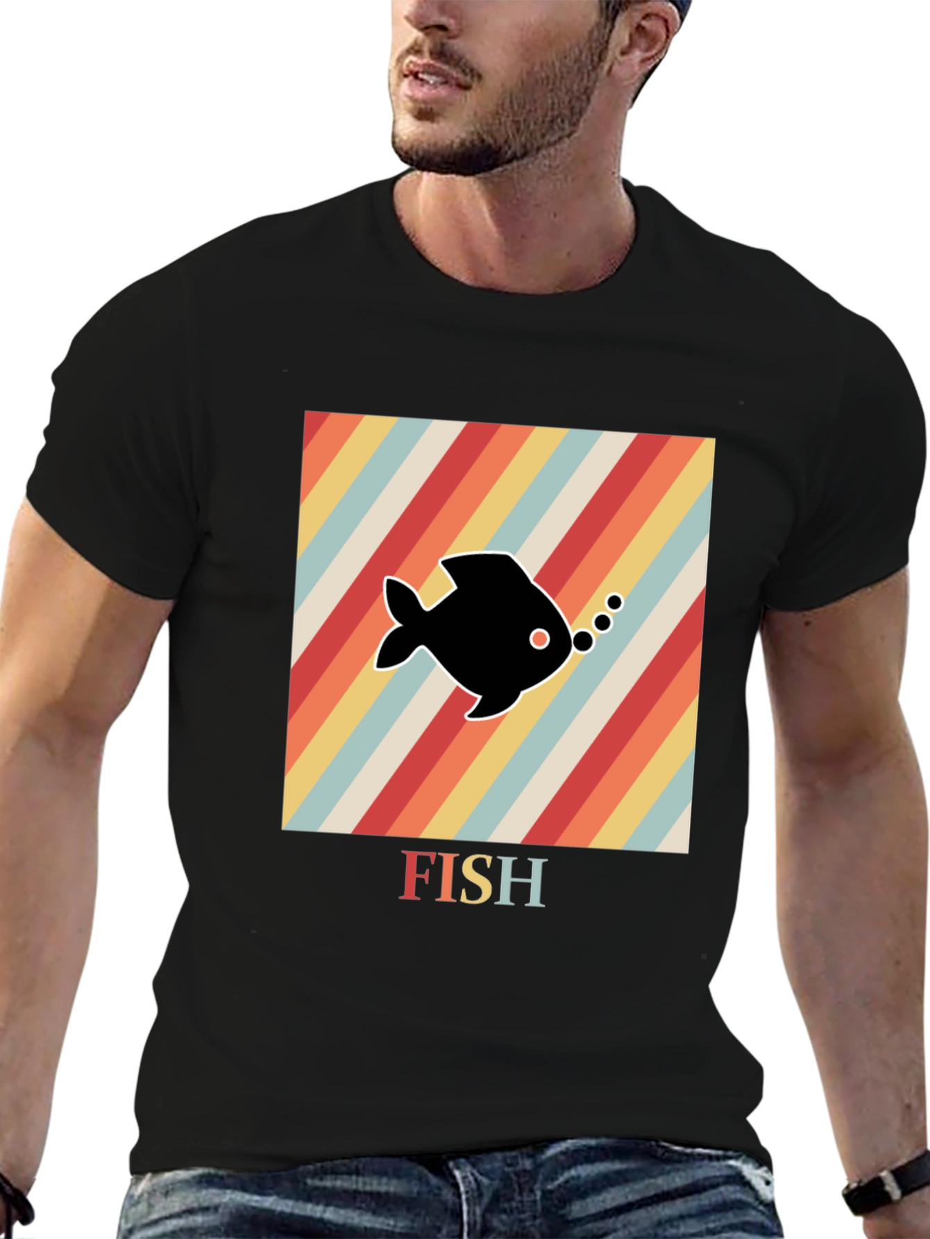 Retro Fish Graphic T-Shirt - Unique Design