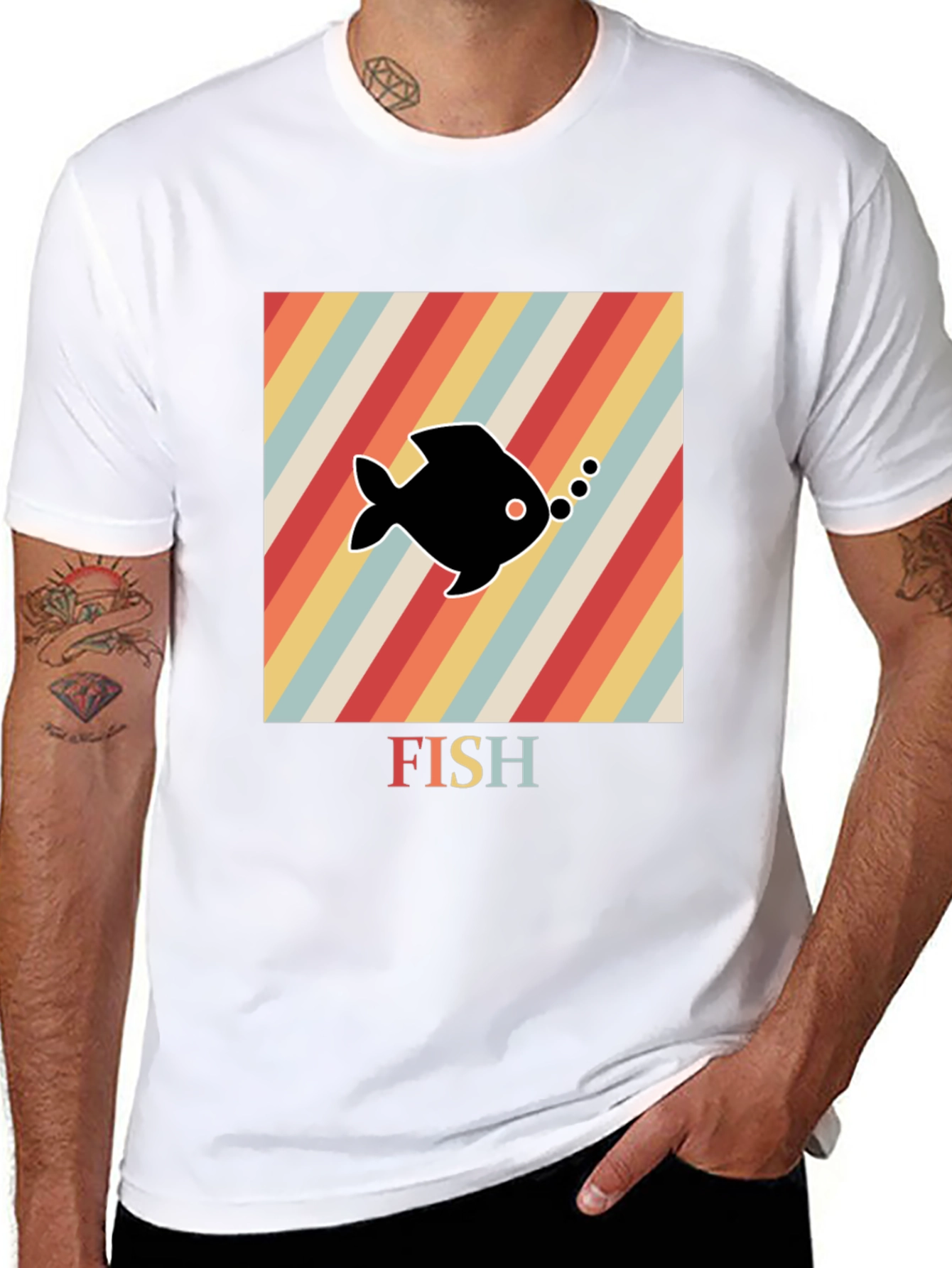 Retro Fish Graphic T-Shirt - Unique Design