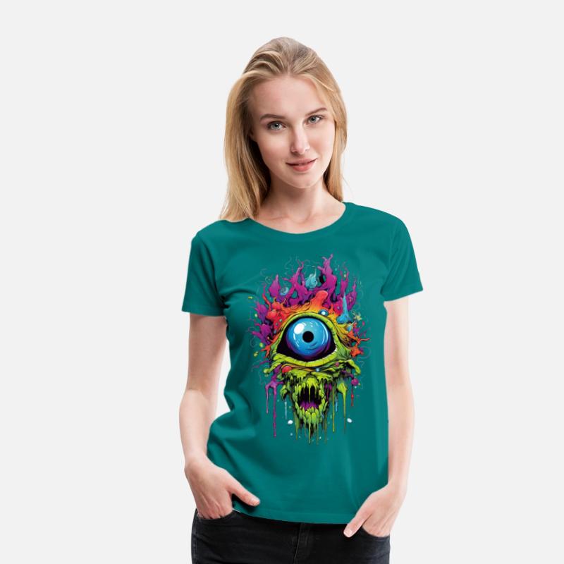 Horror eye, scary zombie