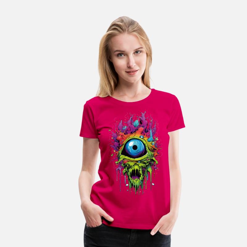 Horror eye, scary zombie
