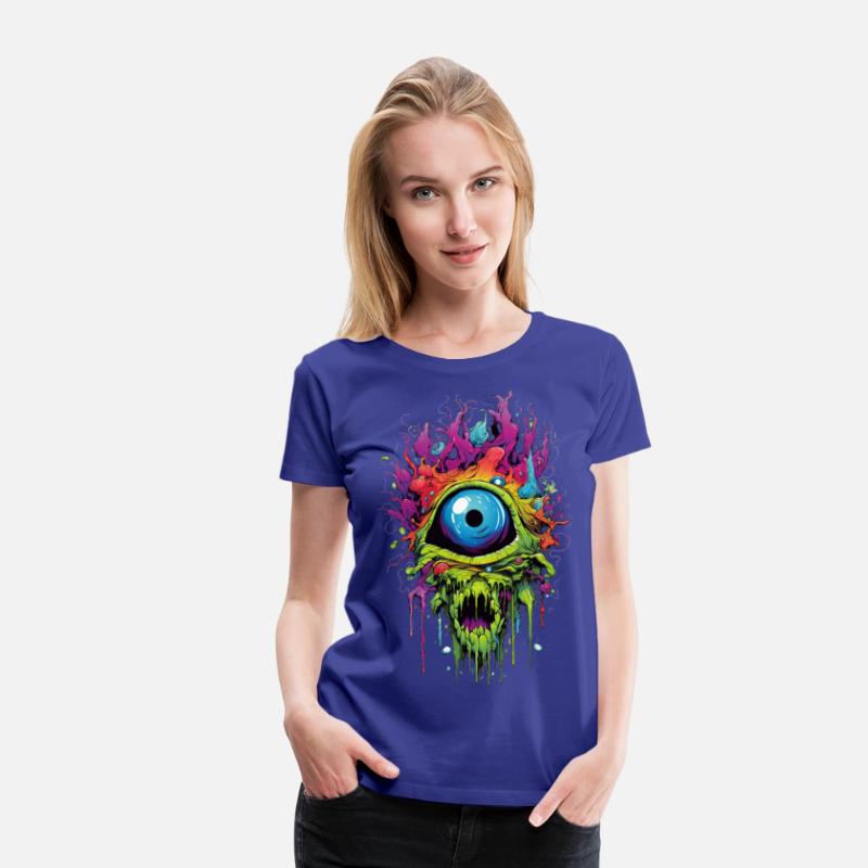 Horror eye, scary zombie