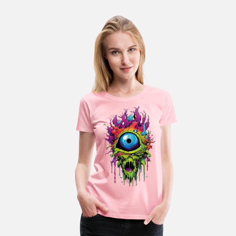 Horror eye, scary zombie
