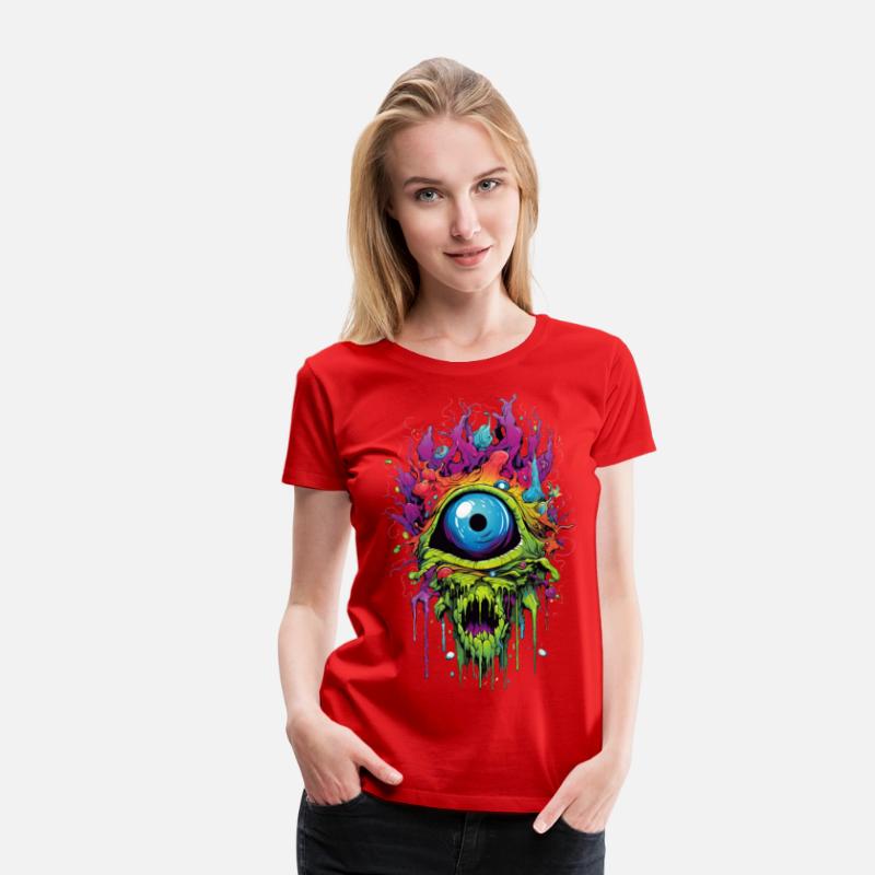 Horror eye, scary zombie