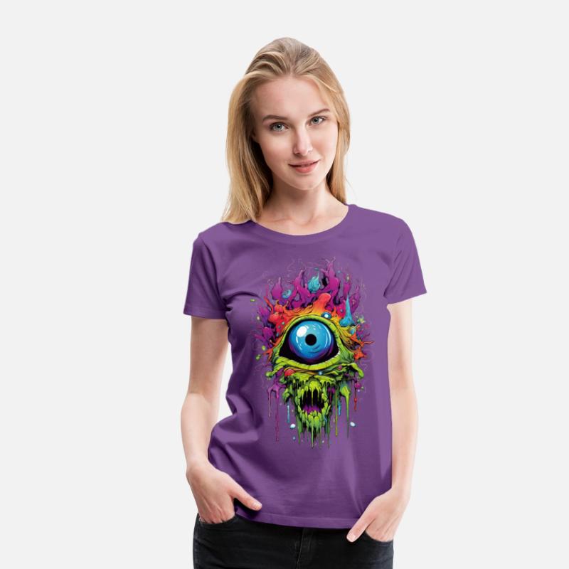 Horror eye, scary zombie