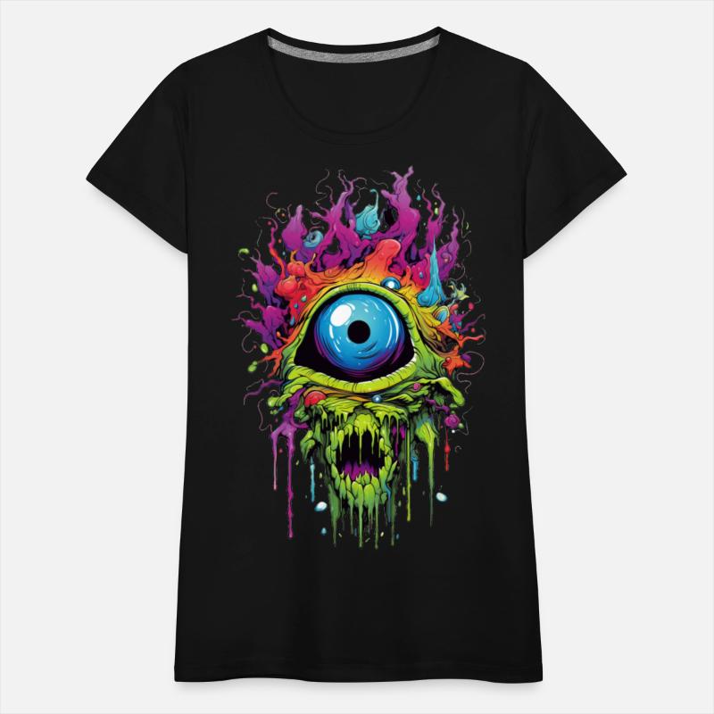 Horror eye, scary zombie